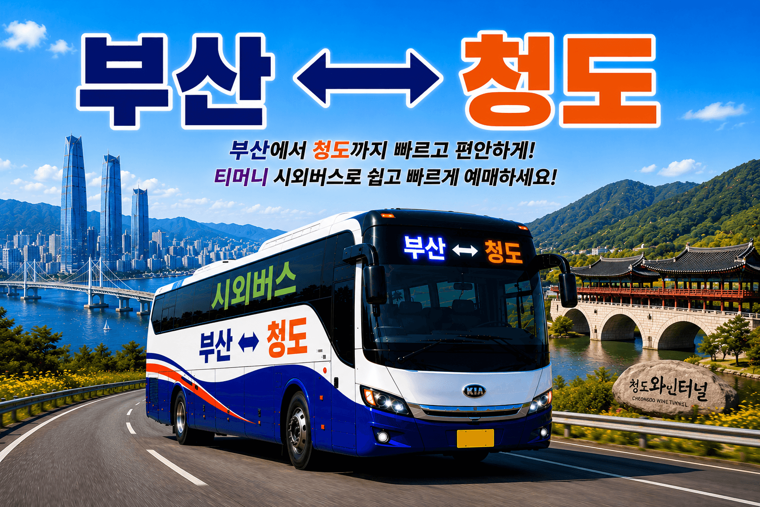 부산과 청도를 오가는 고마운 버스와 와인 터널