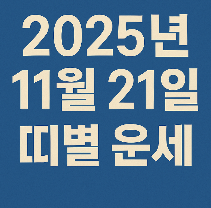 2025년 11월 21일 띠별 운세 총정리