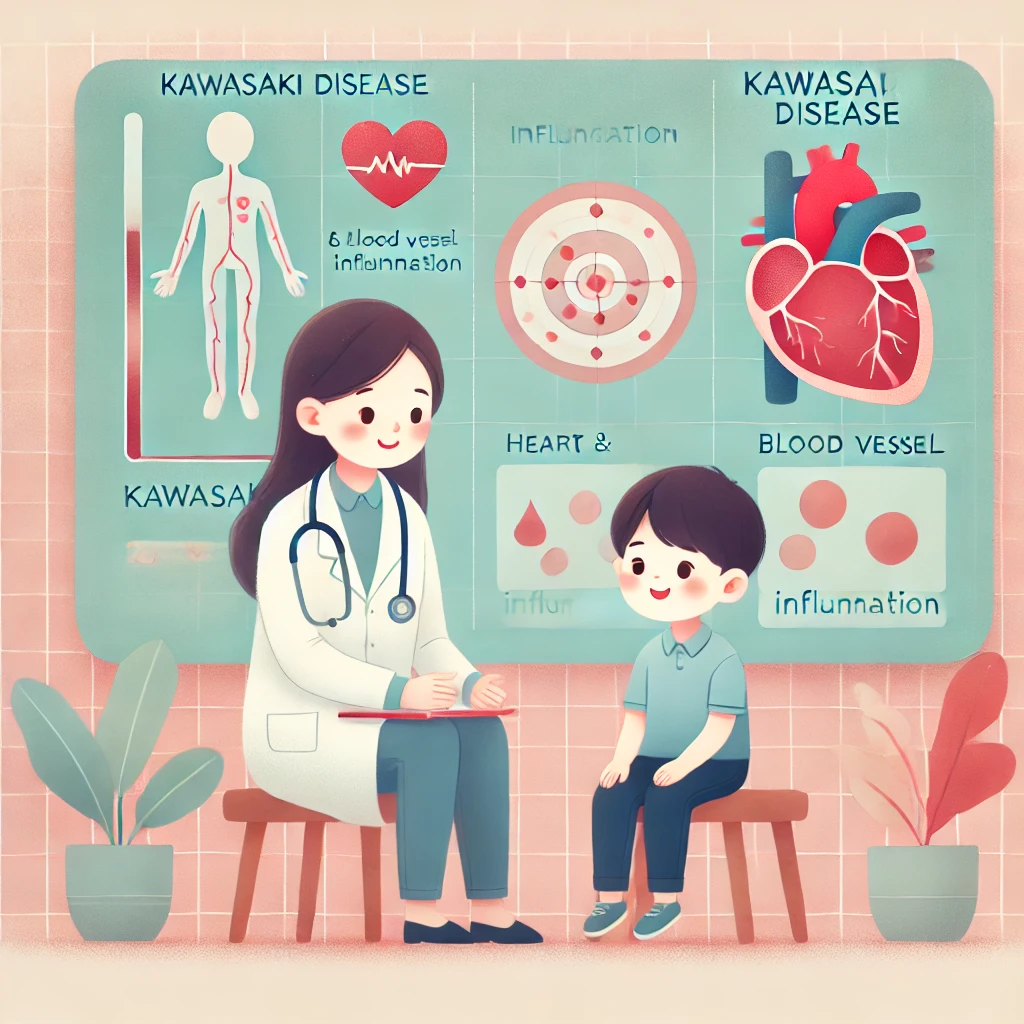 의사에게 진료 받고 있는 아이 사진