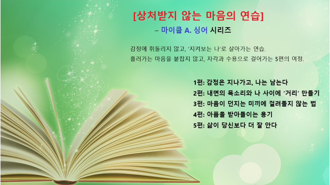 내면의 목소리와 거리 두기, 마이클 A. 싱어 시리즈 관련 이미지