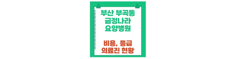 부산 부곡동 금정나라요양병원 비용, 등급, 의료진 현황-문구-썸네일