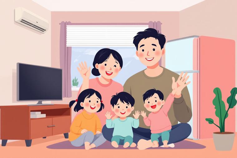 고효율 가전제품 환급 혜택받고 좋아하는 가족