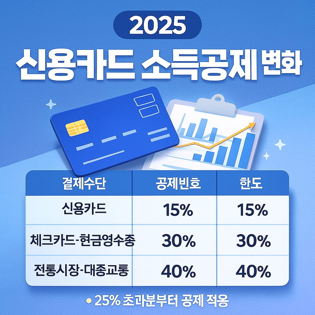 2025 신용카드 소득공제 한도 변화 — 소비 패턴별 절세 전략