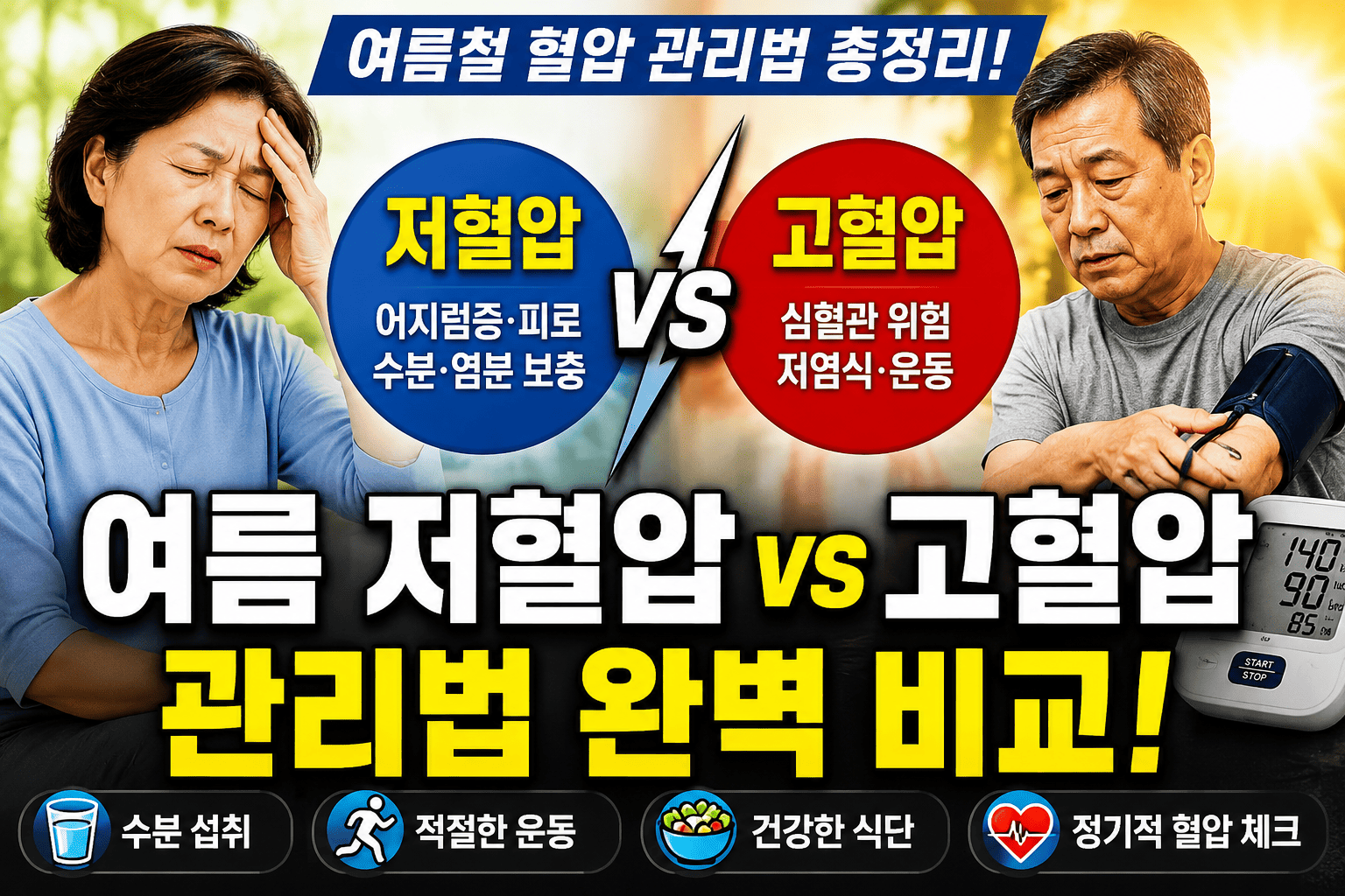 여름 저혈압과 고혈압 관리 비교 (혈압관리, 생활습관, 건강팁)