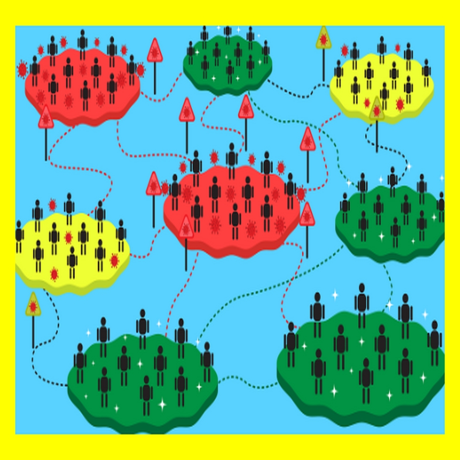 지역별 인구수와 지역별 이동을 표현하는 모습