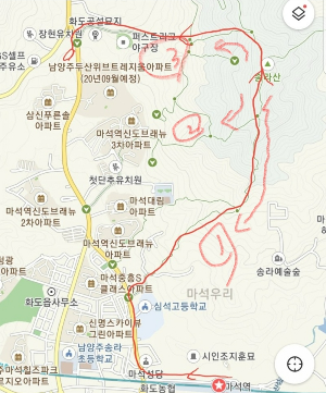송라산등산코스지도