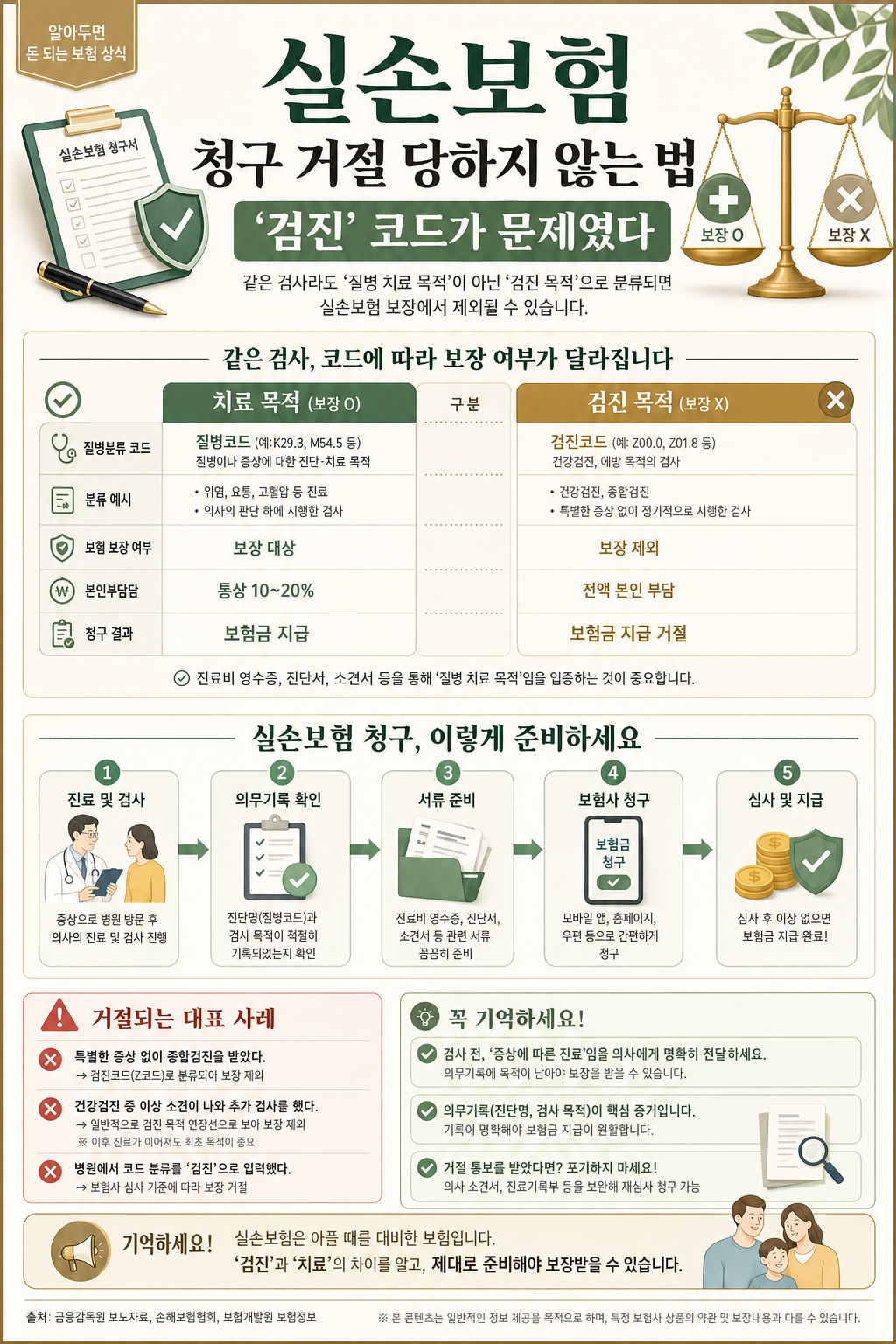 실손보험 청구 거절 이유 &mdash; Z코드 검진 코드 정정 방법 (용종 제거)