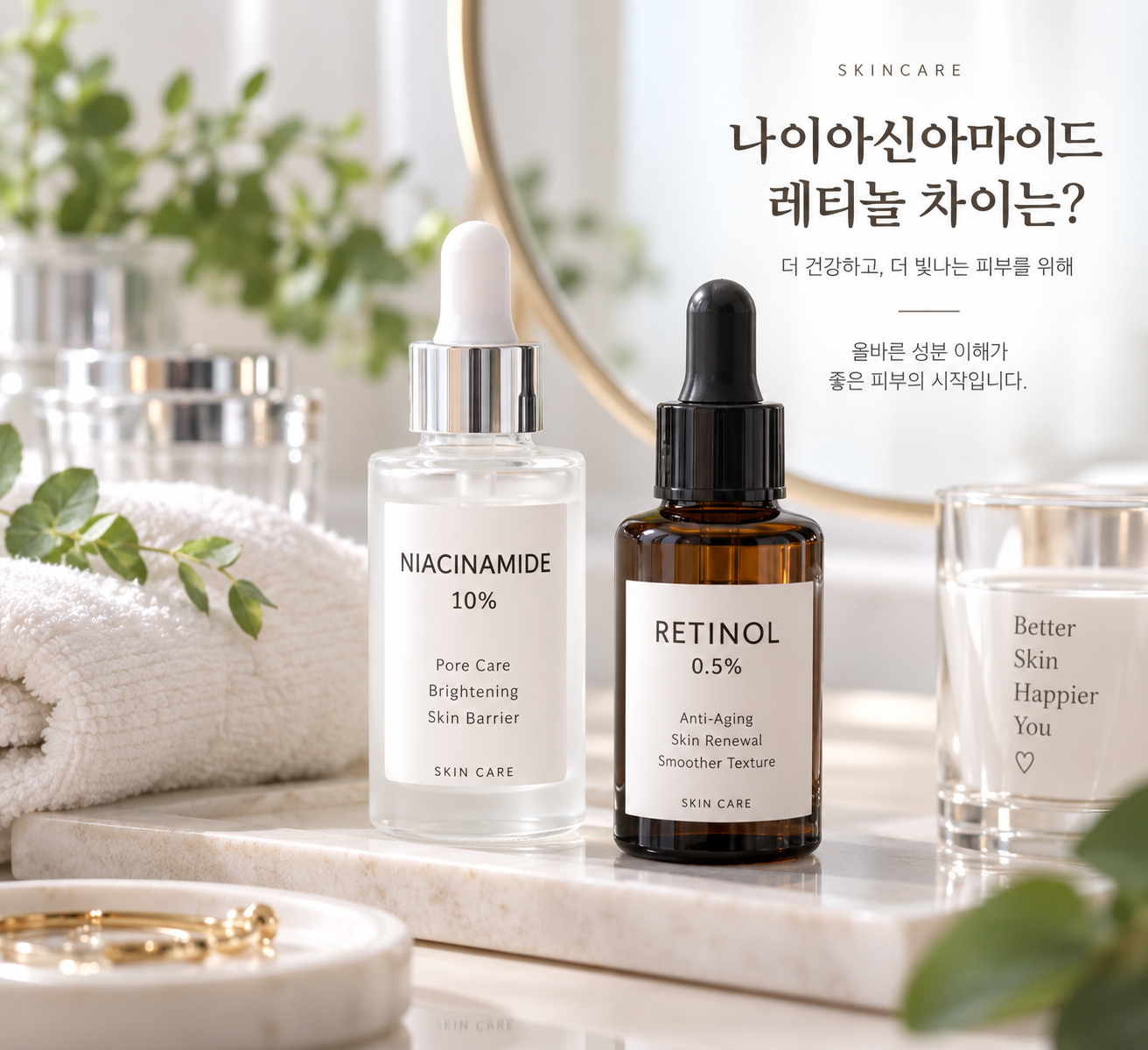 나이아신아마이드 레티놀 차이는? 효과·사용 순서·같이 써도 될까