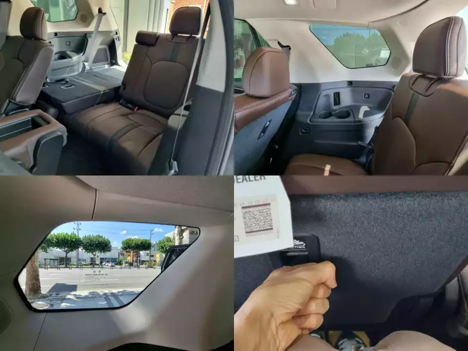 혼다 파일럿의 3열 공간을 살피던 모습입니다.