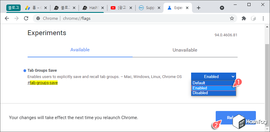 Tab Groups Save Enabled
