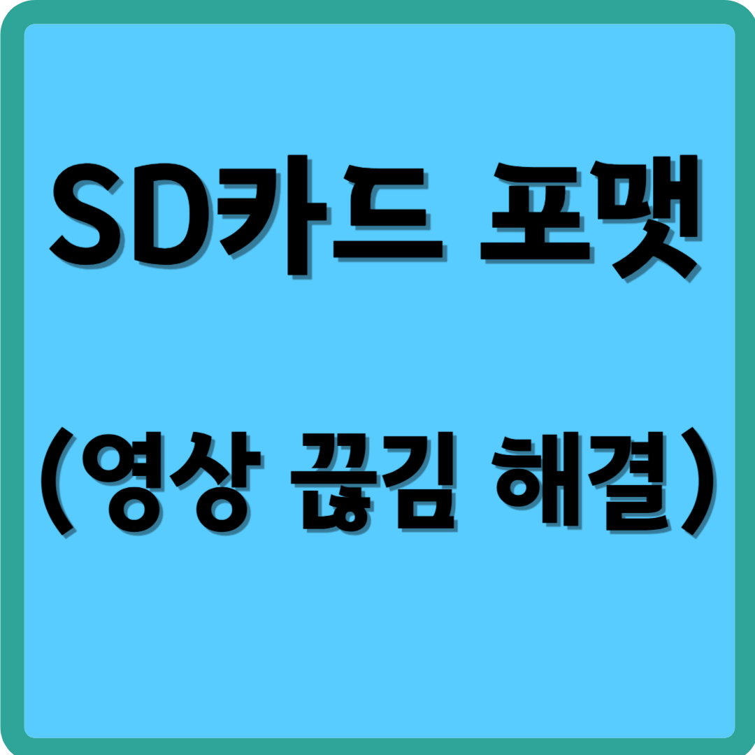 SD카드 포맷 (영상 끊김 해결)