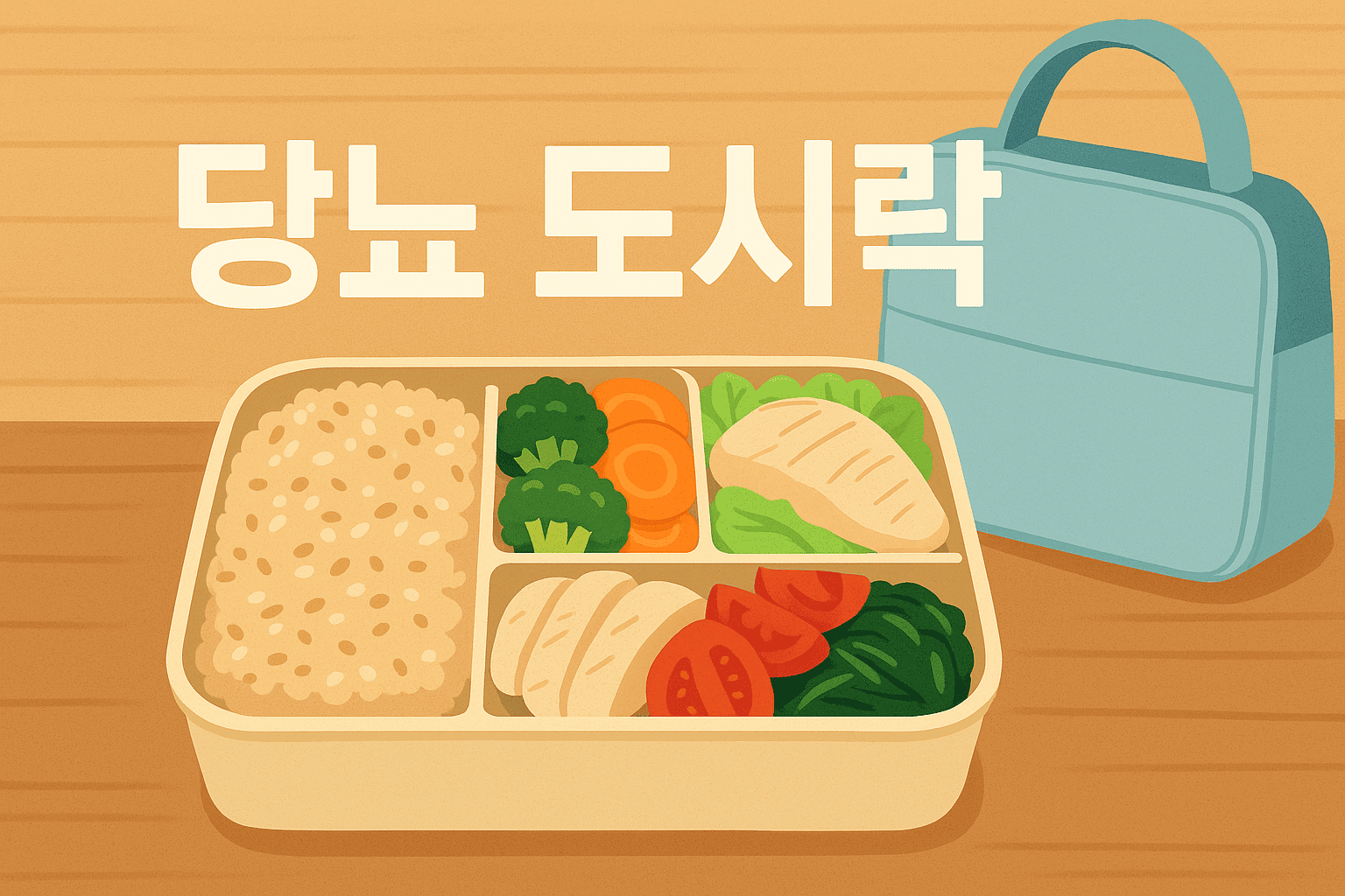 현미밥-닭가슴살-삶은채소-균형잡힌식단-저당도시락-혈당조절식-깔끔한도시락박스-건강한당뇨식단