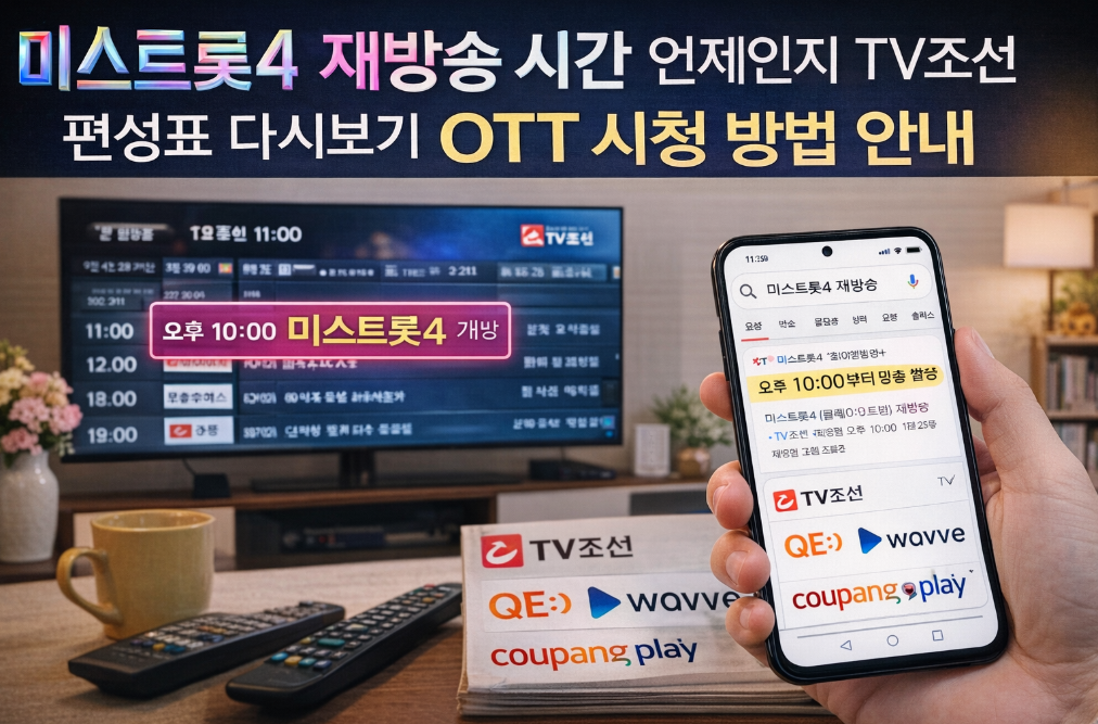 미스트롯4 재방송 시간표와 OTT 시청법 완벽 정리