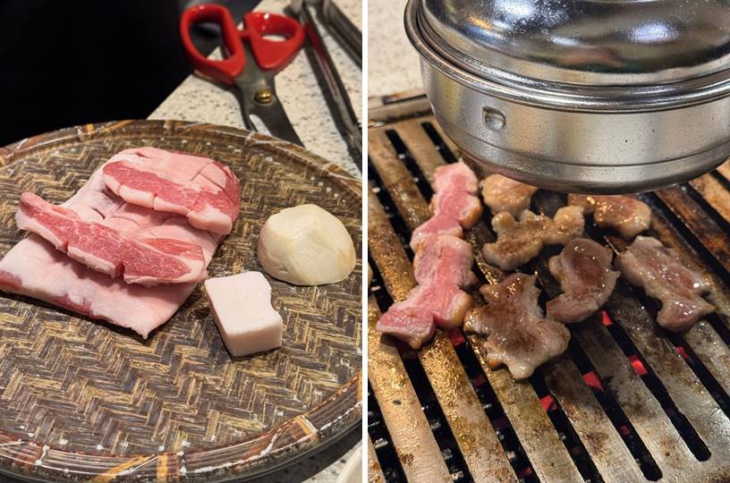 등삼겹살 고기