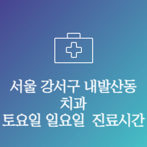 서울 강서구 내발산동 치과 주말 토요일 일요일 문여는 병원 진료시간