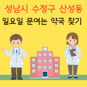 성남시 수정구 산성동 일요일 문여는 약국 찾기