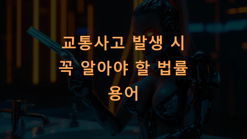 교통사고 발생 시 꼭 알아야 할 법률 용어