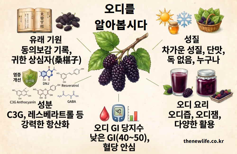 오디 효능 유래 기원