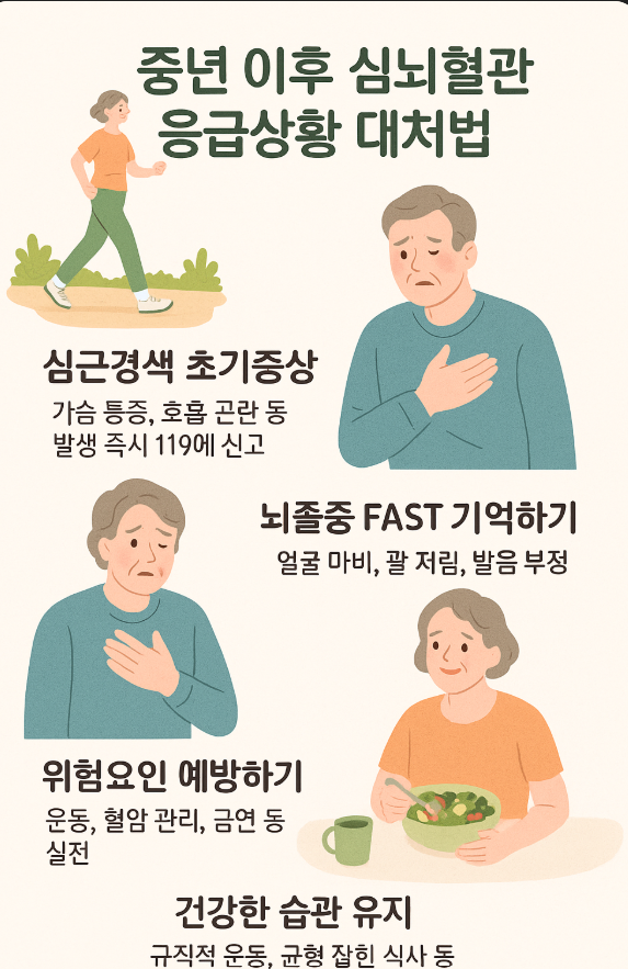 심근경색, 뇌졸중 – 중년 이후 심뇌혈관 응급상황 대처법