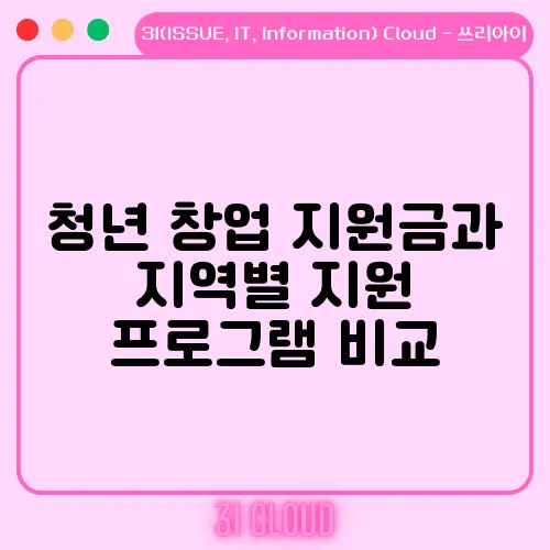 청년 창업 지원금과 지역별 지원 프로그램 비교