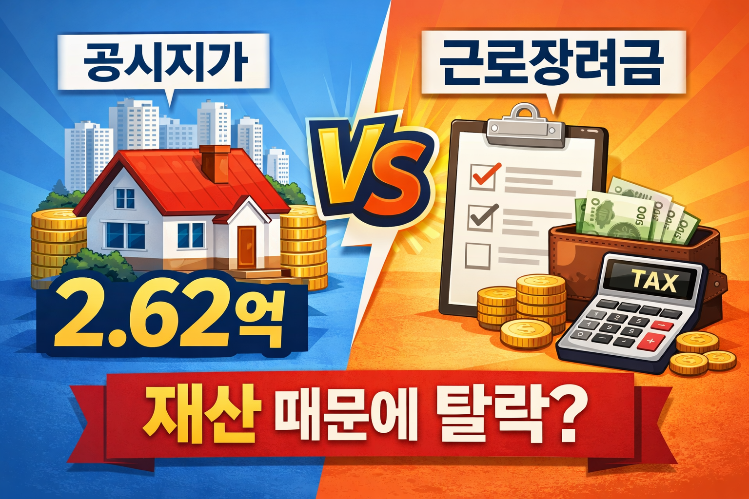 공시가격 2.62억 근로장려금 재산 기준 초과 사례 설명 이미지