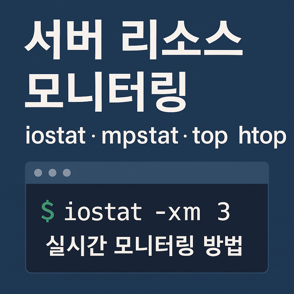 서버 리소스 모니터링 명령어 (iostat · mpstat · top · htop)
