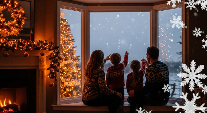 눈-내린-크리스마스-가족-4명