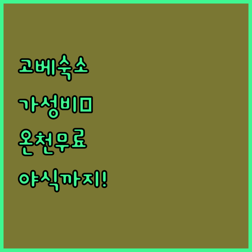 고베 가성비 숙소 베스트 5 온천부터..