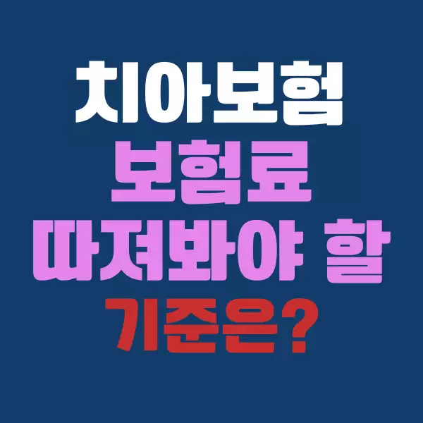 치아보험 보험료 따져봐야 할 기준은