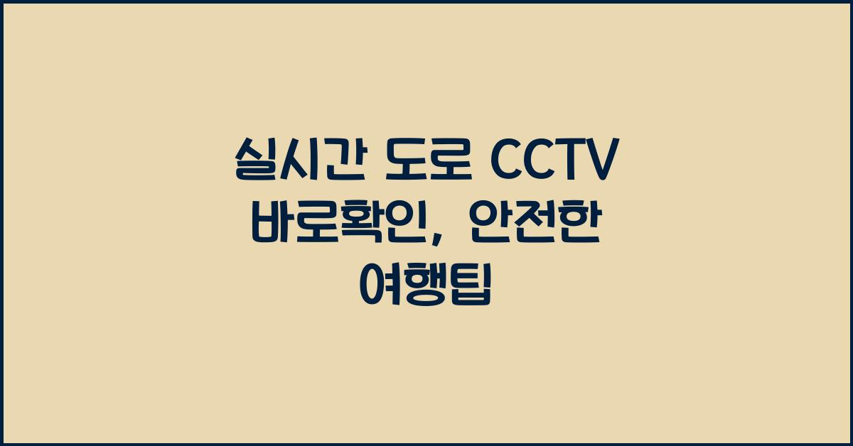 실시간 도로 cctv 바로확인
