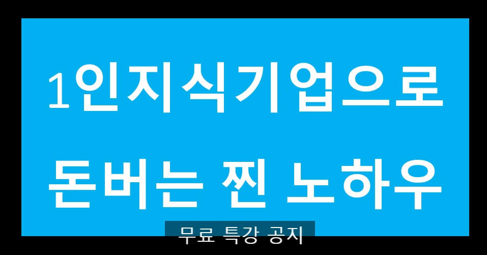 1인 지식기업 운영