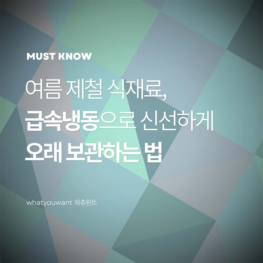 여름 제철 식재료, 급속냉동으로 신선하게 오래 보관하는 법