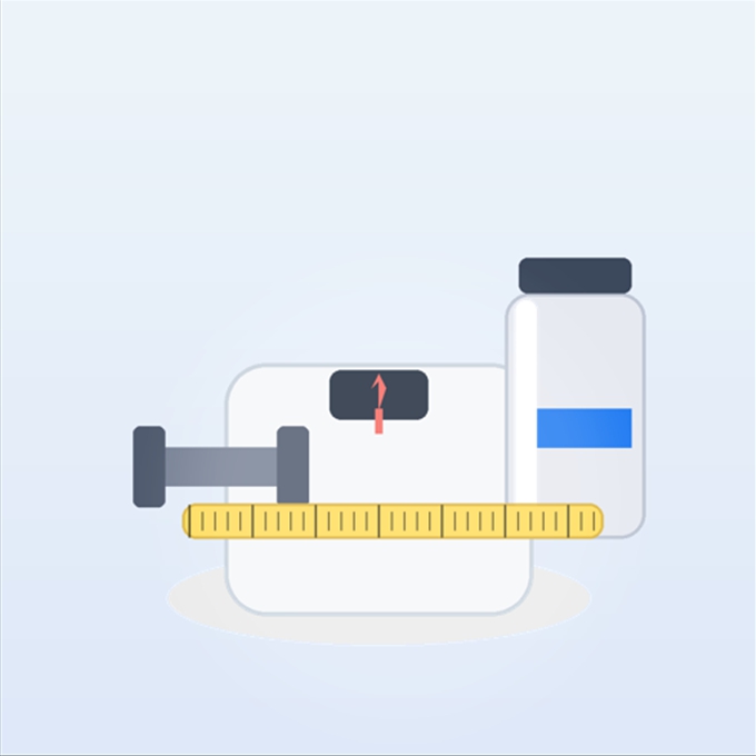 단백질 보충제 과섭취로 체중계 화살표가 올라가는 경고 일러스트