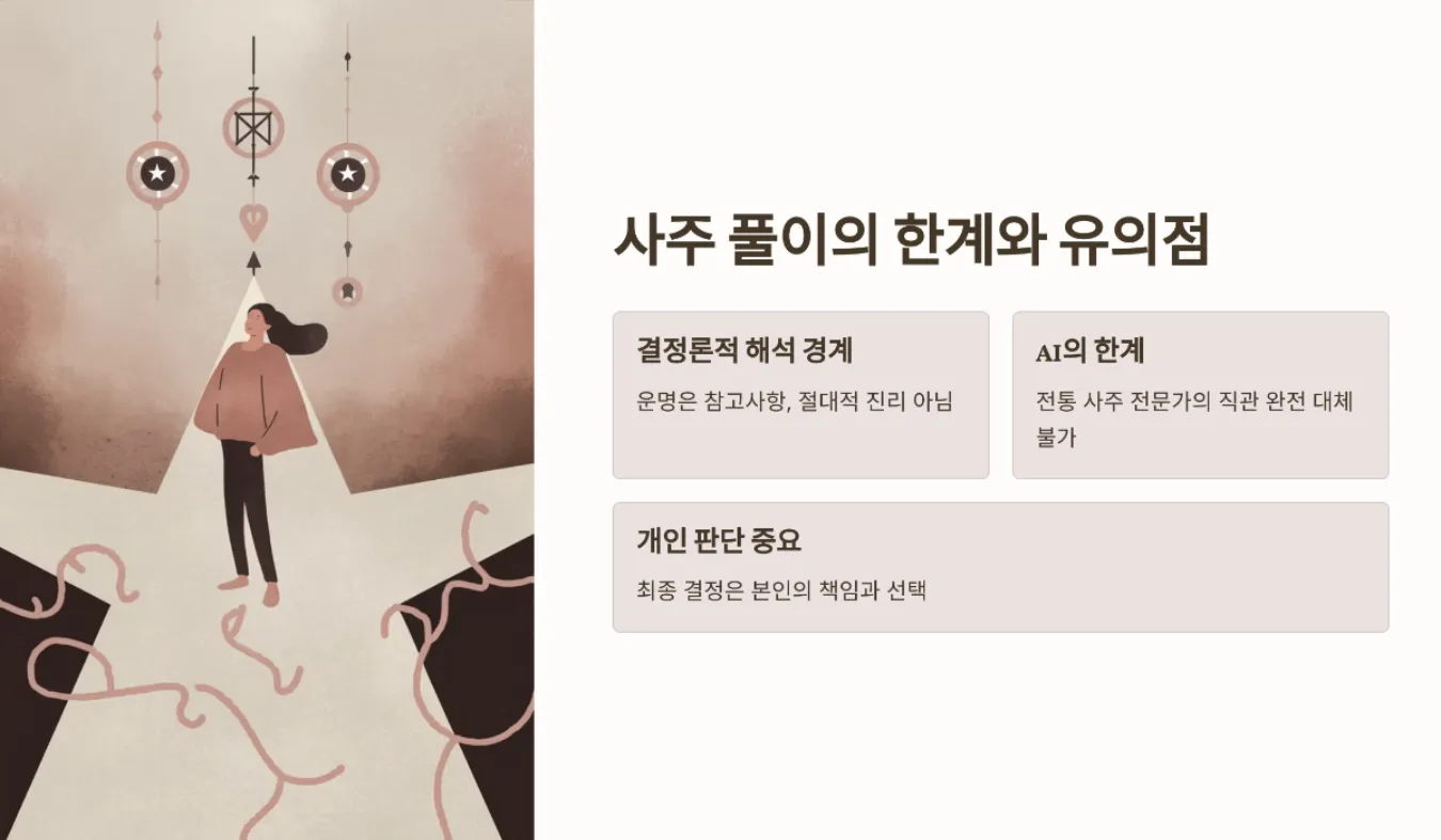 사주 풀이의 한계와 유의점