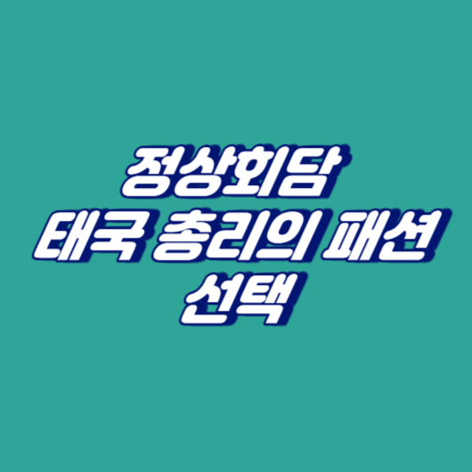 정상회담&#44; 태국 총리의 패션 선택