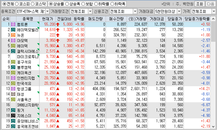 시간외 단일가 특징주