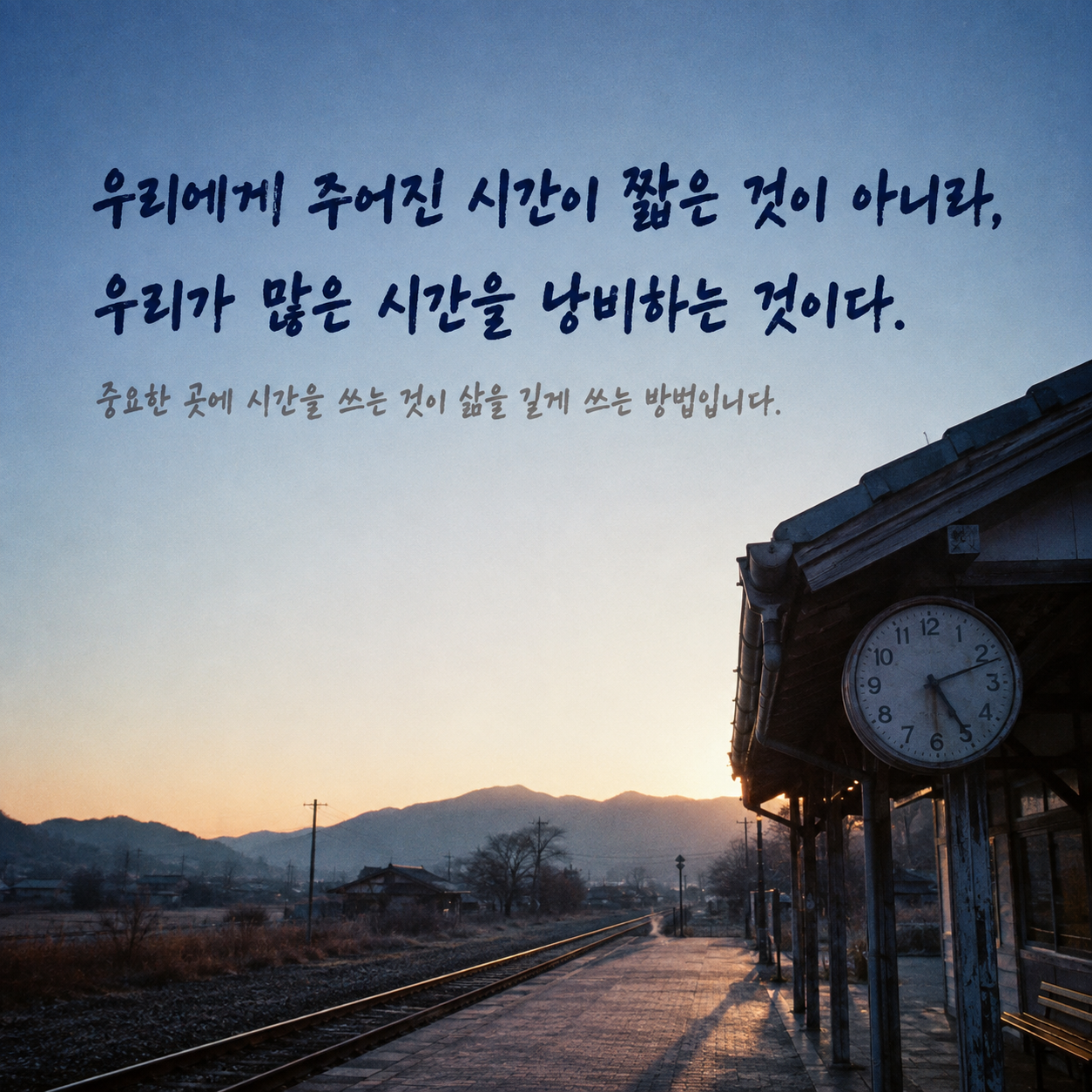 세네카 시간과 인생의 짧음에 관한 인생 명언 이미지