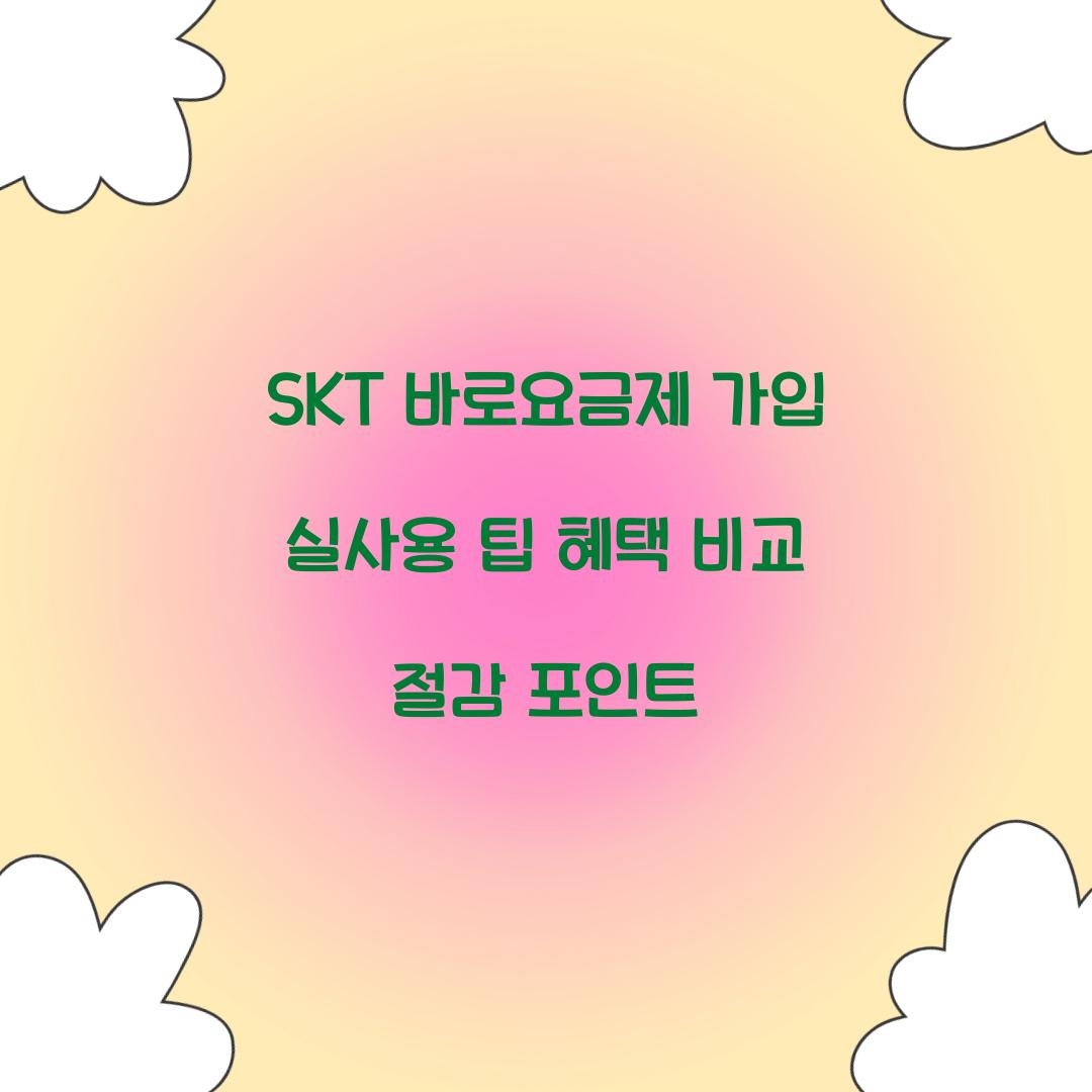 SKT 바로요금제 가입