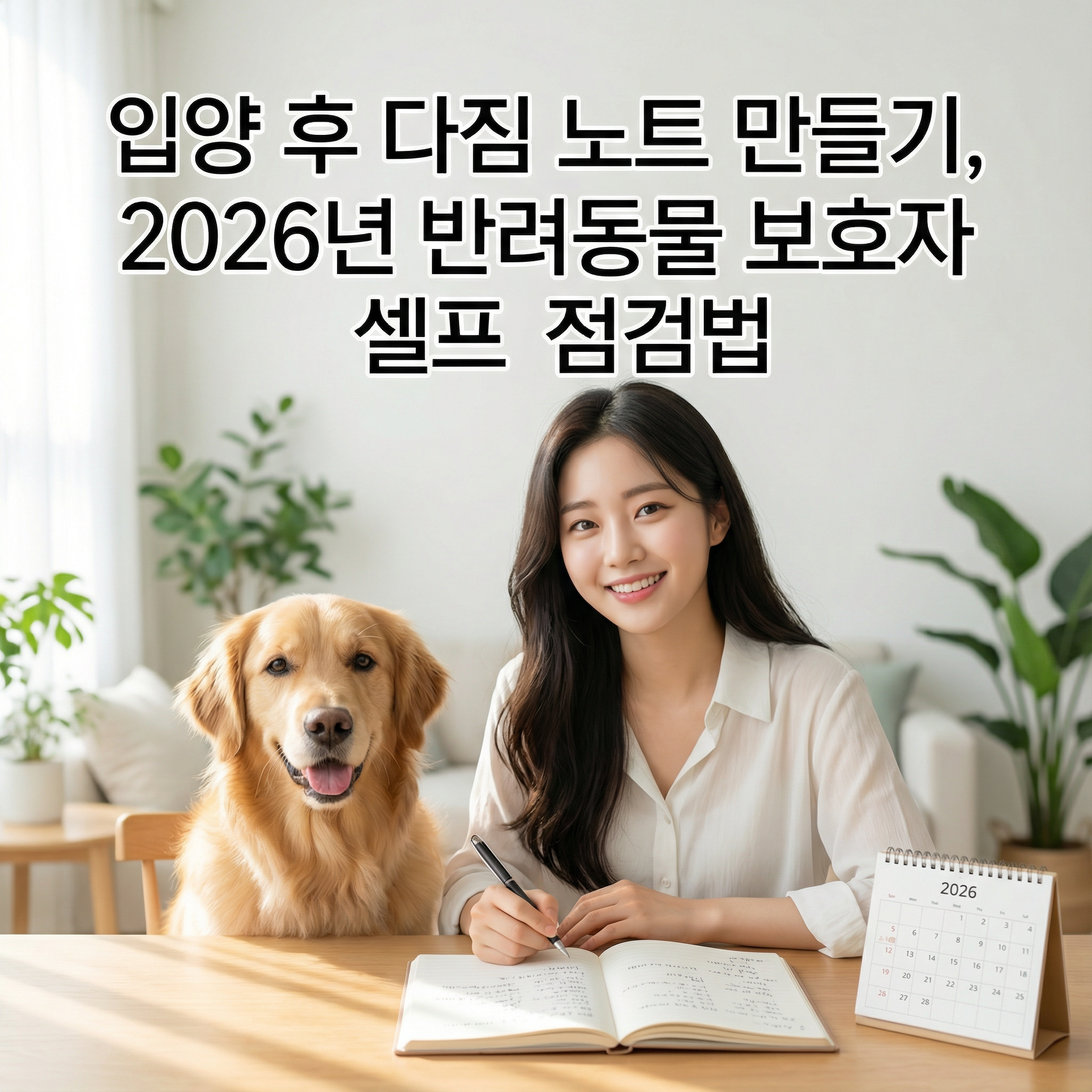 입양 후 다짐 노트 만들기 | 2026년 반려동물 보호자 셀프 점검법