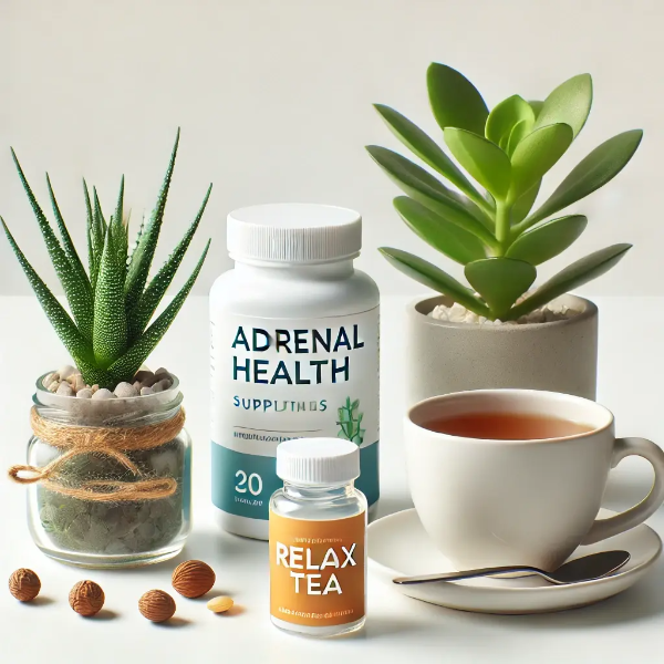 부신 건강 회복을 위한 비타민, 아슈와간다, 허브티 세트