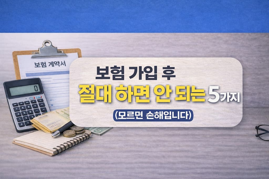 보험 가입 후 절대 하면 안 되는 모르면 손해인 5가지