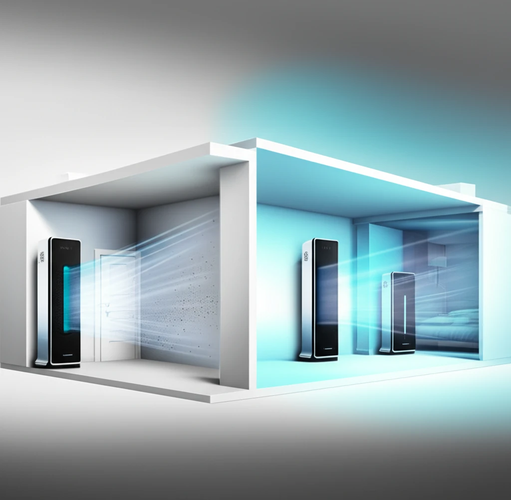 공기 순환 극대화하는 공기청정기 2대..