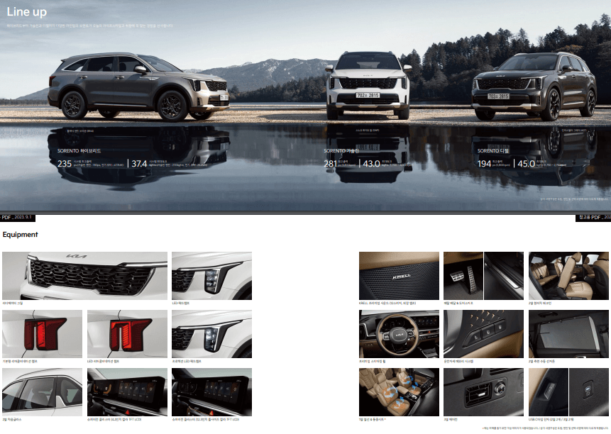 2024 쏘렌토 하이브리드 포토, 정보, 제원