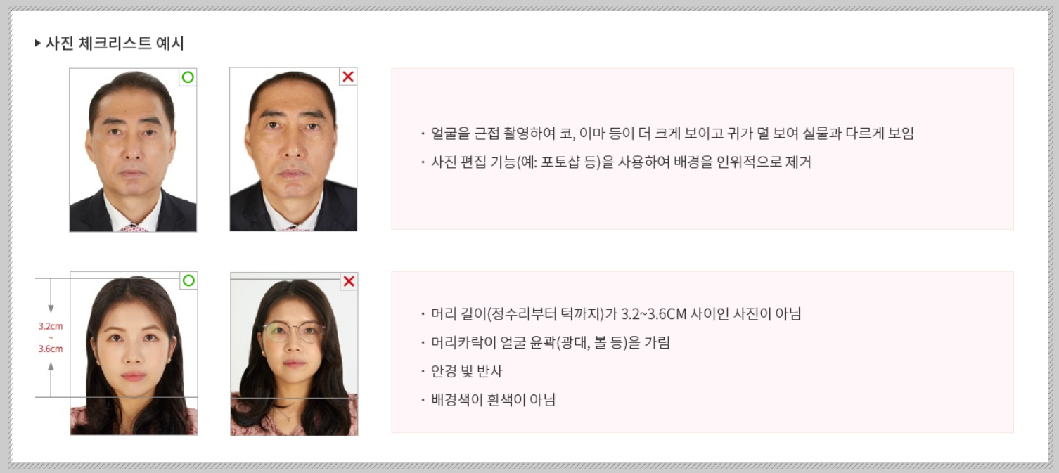 여권 발급 준비물 여권사진 규정
