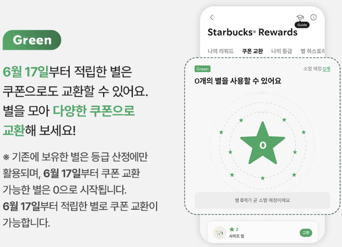 스타벅스 별적립 변경 리워드 방문별 개편 사항 그린 골드 등급 혜택 총정리 4