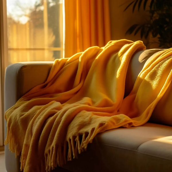 햇빛이 들어오는 거실 소파