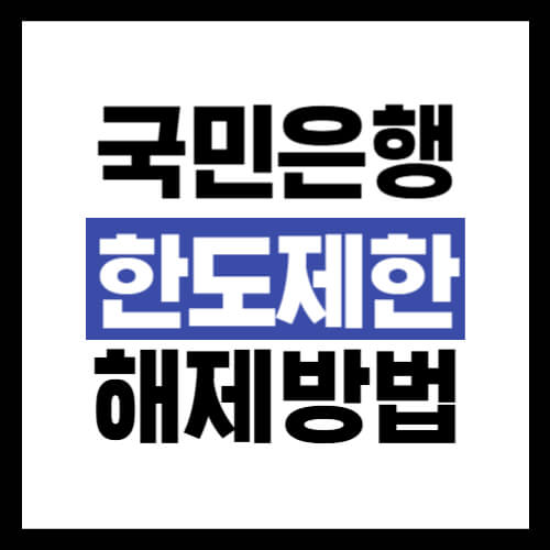 국민은행-한도제한계좌-해제방법