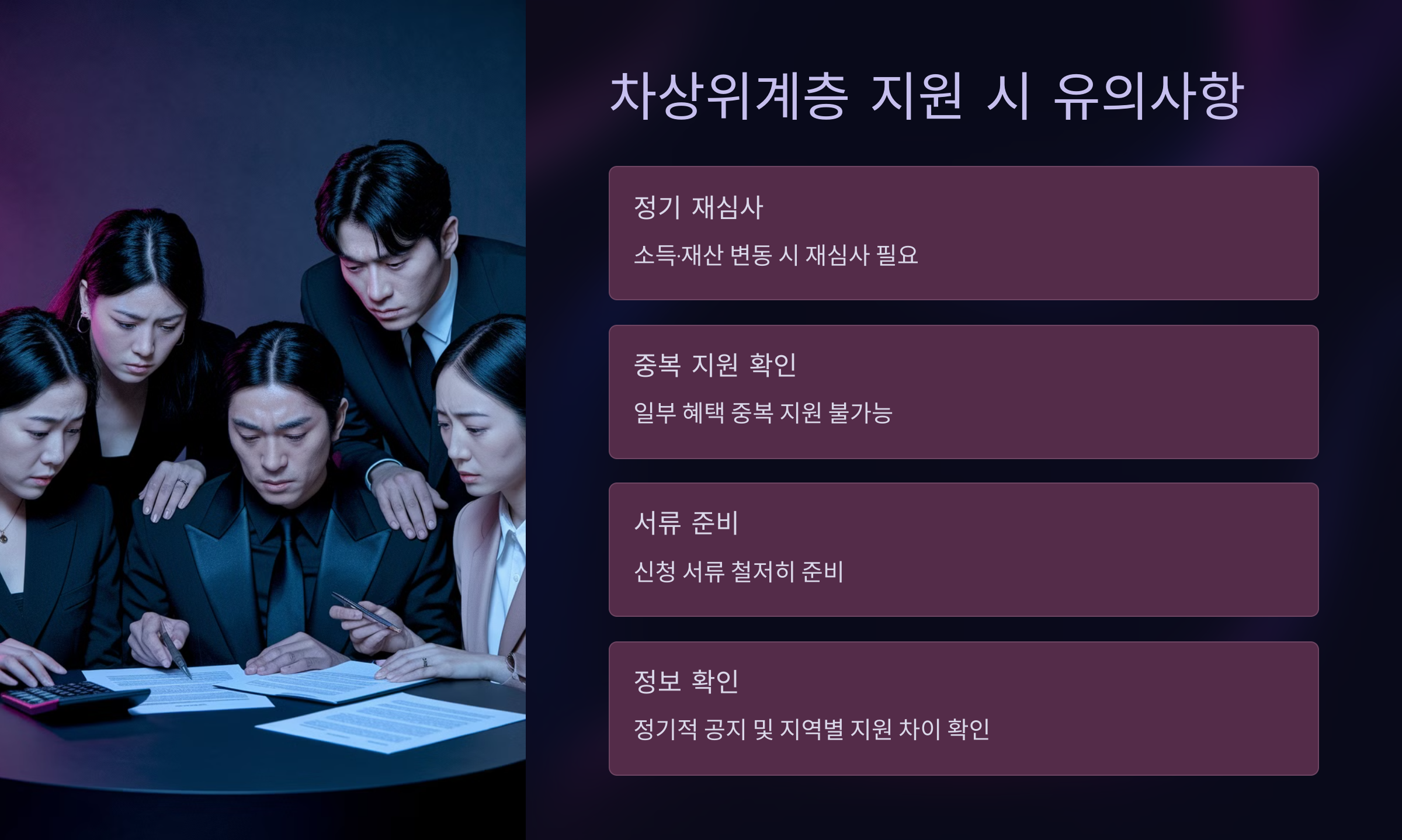 차상위계층 지원 시 유의사항 ⚠️