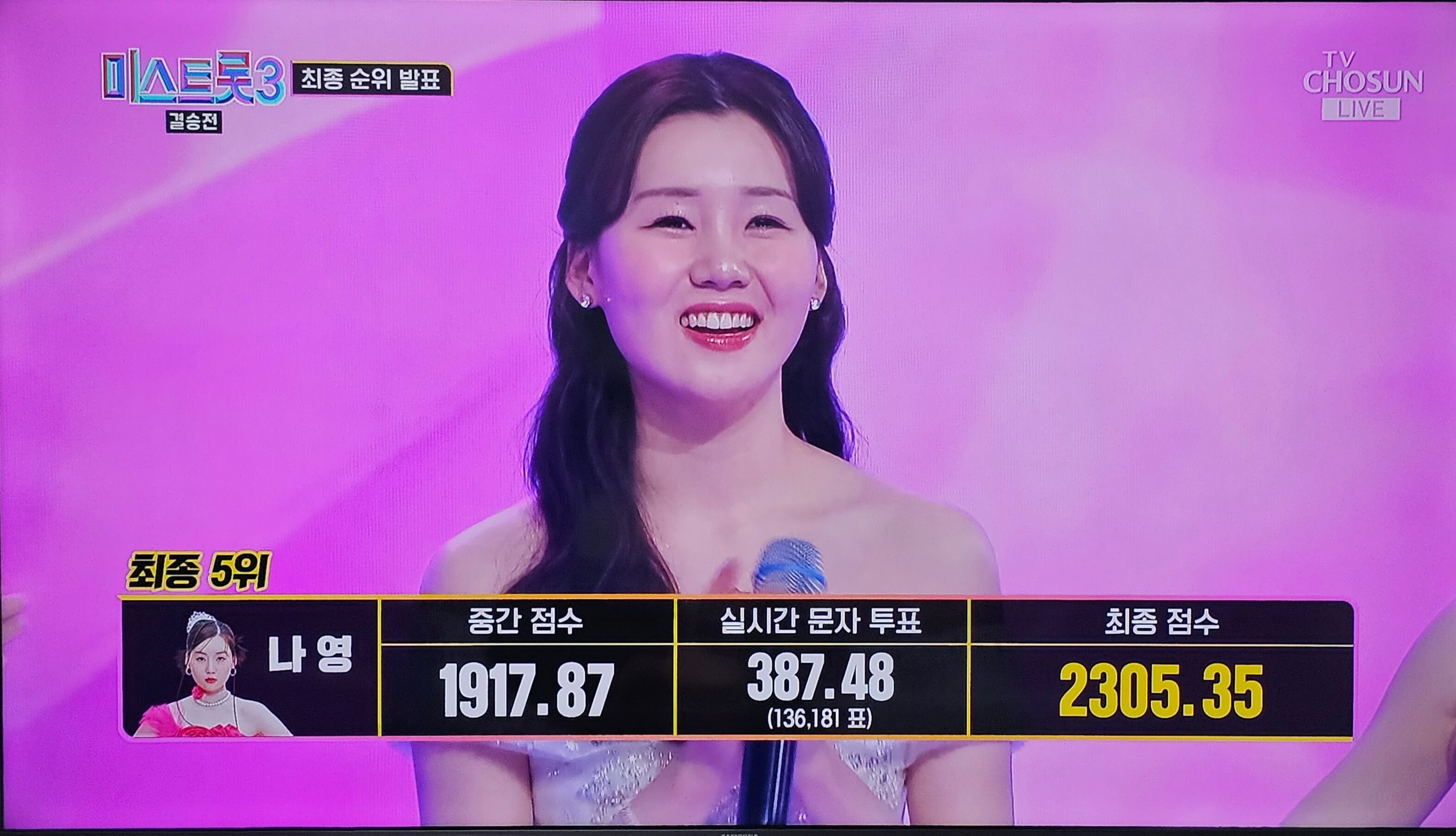 나영 미스트롯3 최종 5위
