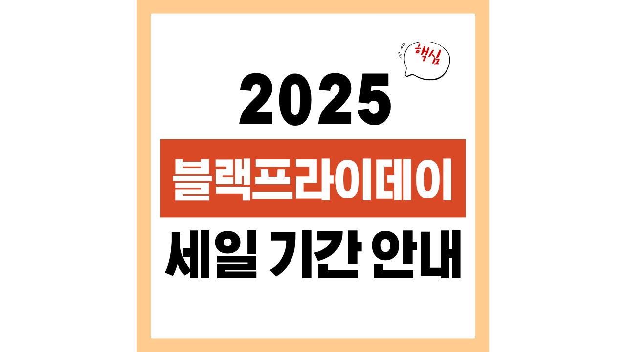 2025 한국 블랙프라이데이 브랜드별 세일 기간 총정리